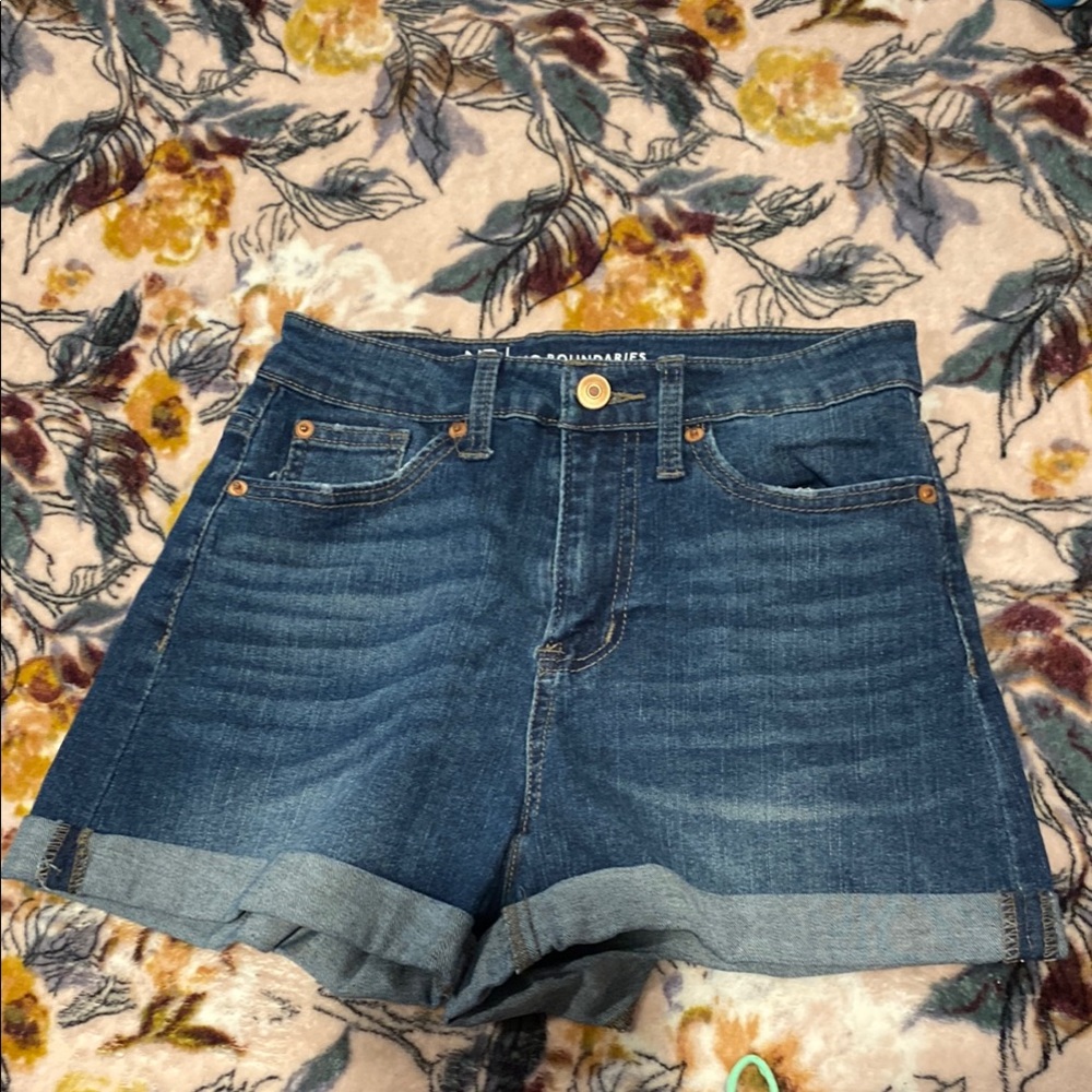 NOBO Blue Jean Shorts with Cuffed Hem and Distressed Look